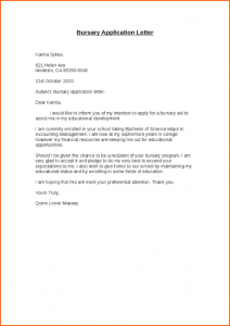 application letter for bursar job