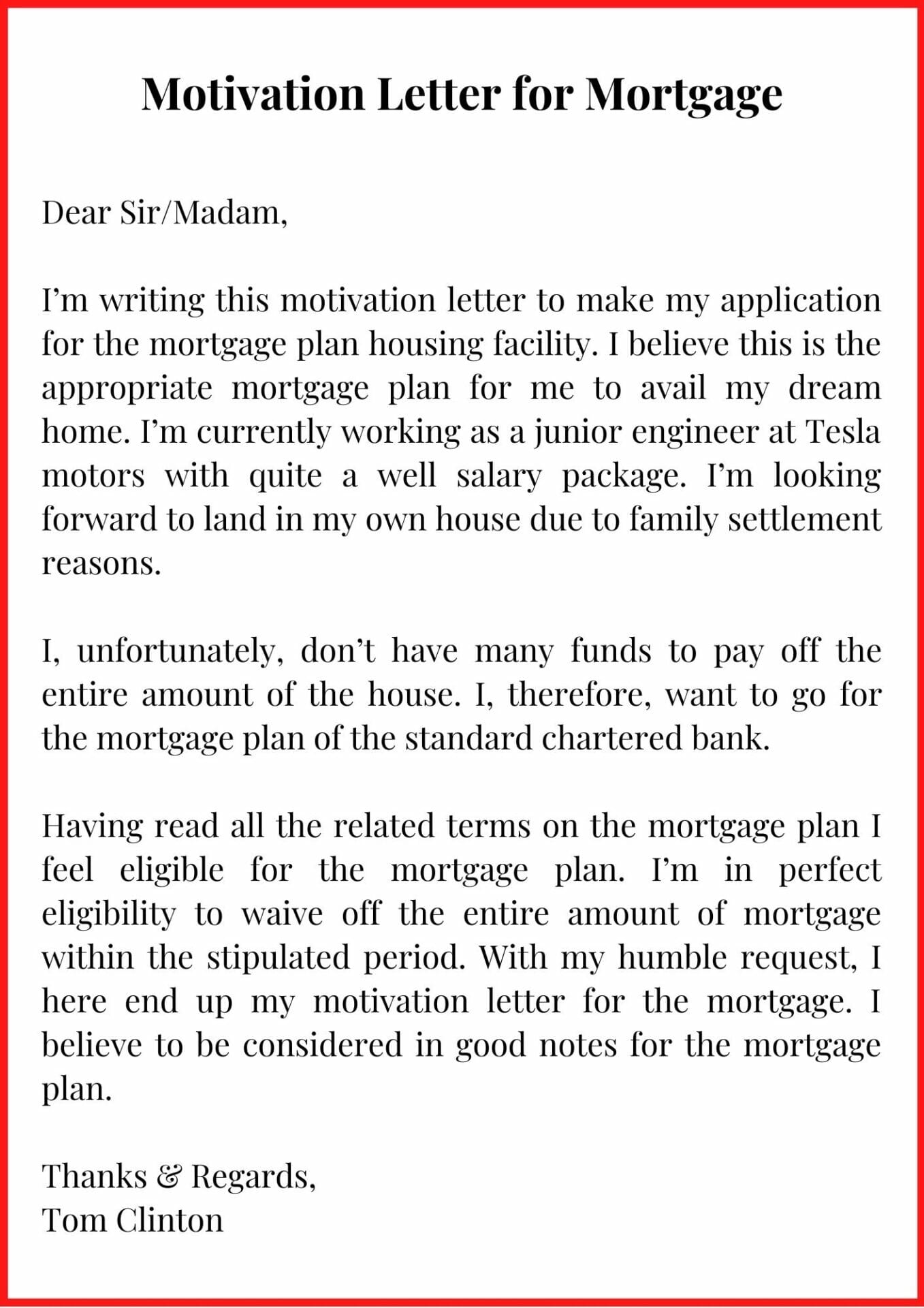 application letter for a house